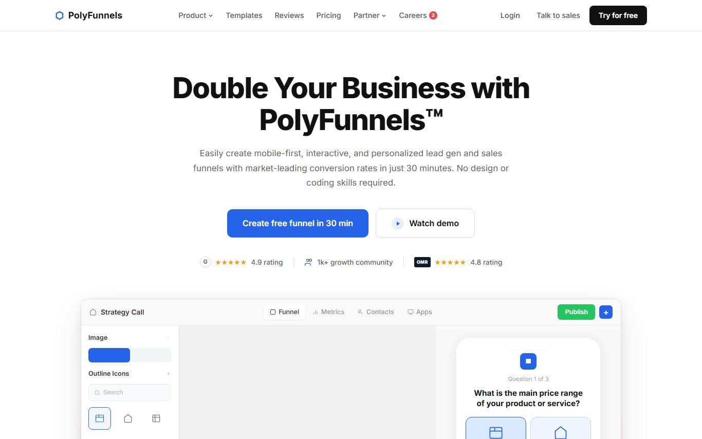 PolyFunnels: SaaS · Funnels